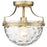 Acclaim Lighting Quinn 1 Light Semi-Flush Mount, Brass/Clear Wavey - IN60099ATB