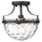 Acclaim Lighting Quinn 1 Light Semi-Flush Mount, Black/Clear Wavey - IN60099BK