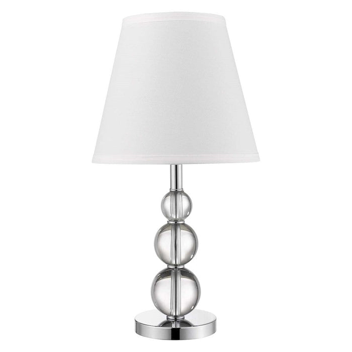 Trend Lighting Palla 1 Light Table Lamp, Polished Chrome/White Linen - TA5850