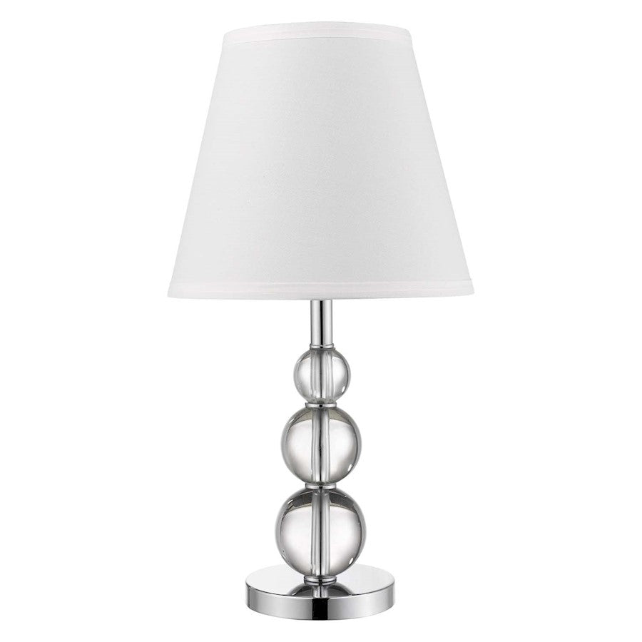 Trend Lighting Palla 1 Light Table Lamp, Polished Chrome/White Linen - TA5850