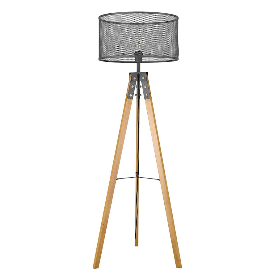 Trend Lighting Capprice Floor Lamp, Black/Black Iron Mesh Drum - TF70060BK