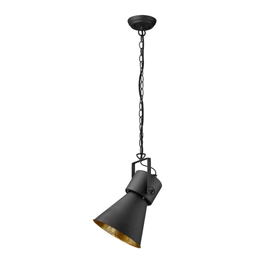 Trend Lighting Crew Pendant, Black/Black Metal Cone Shape/Gold - TP10025BK