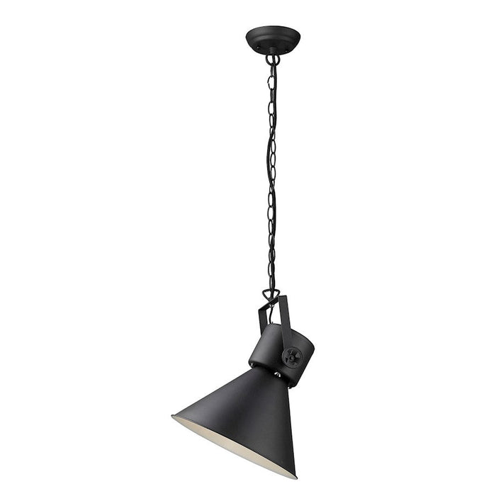 Trend Lighting Crew Pendant, Black/Black Metal Cone Shape/White - TP10026BK