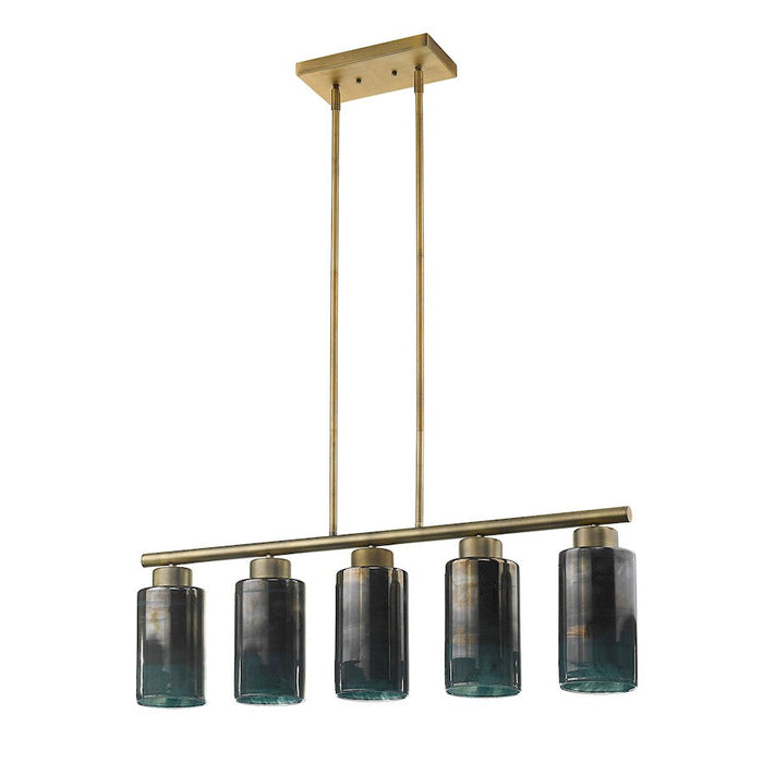 Trend Lighting Monet 5 Light Pendant, Brass/Blue/Gold Cylindrical - TP20051BR