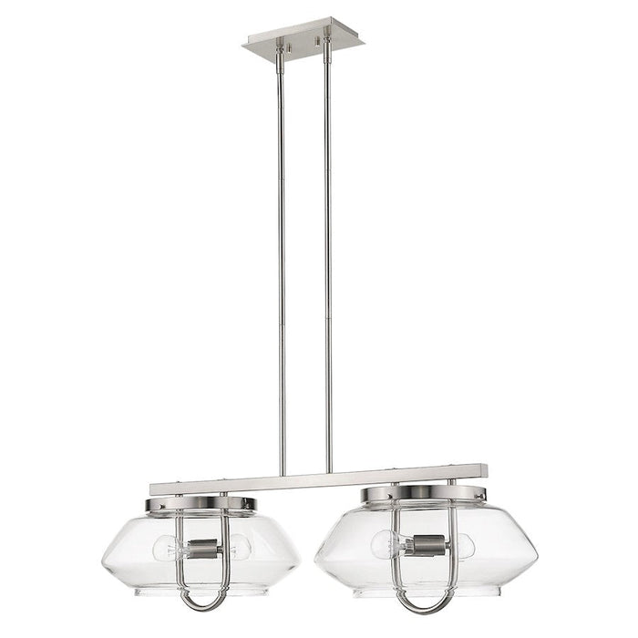 Trend Lighting Garner 4 Light Island Pendant, Nickel/Clear Drum - TP20060SN