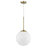 Trend Lighting Solea 2 Light Pendant, Brass/Opal Glass Globe - TP30002ATB