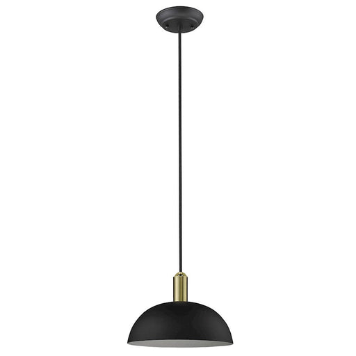 Trend Lighting Ingo 1 Light Pendant, Black/Black Metal Bowl Shape - TP30100BK