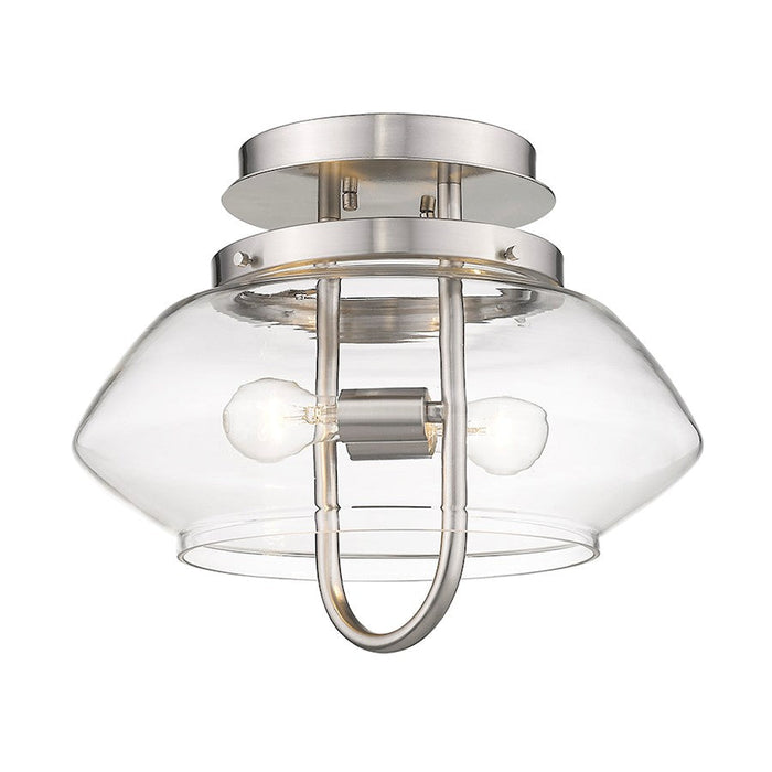 Trend Lighting Garner 2 Light Semi-Flush Mount, Nickel/Clear Drum - TP60061SN