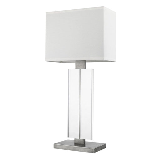 Trend Lighting Shine Table Lamp, Pewter/Off-White Shantung - TT7702-66