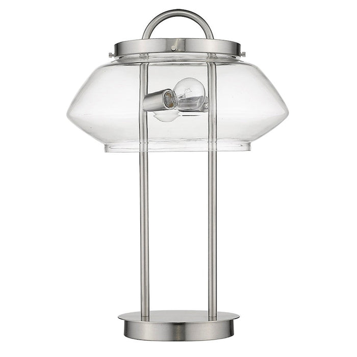 Trend Lighting Garner 2 Light Table Lamp, Nickel/Clear Glass Drum - TT80062SN