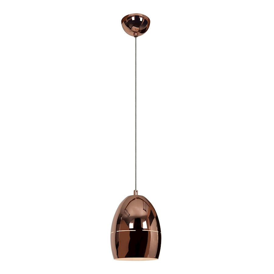 Access Lighting Essence 1 Light Pendant, Rose Gold