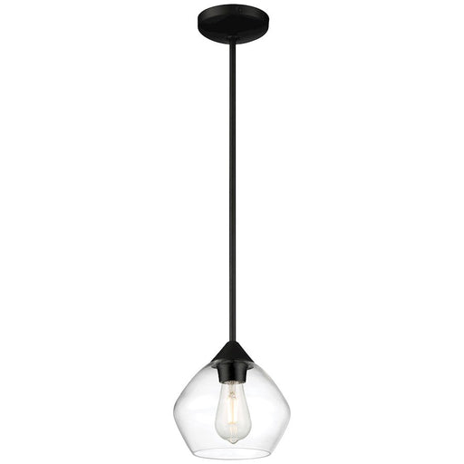 Access Lighting Vintage 1 Light LED Pendant, Black/Clear - 28103LEDDLP-MBL-CLR