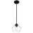 Access Lighting Vintage 1 Light LED Pendant, Black/Clear