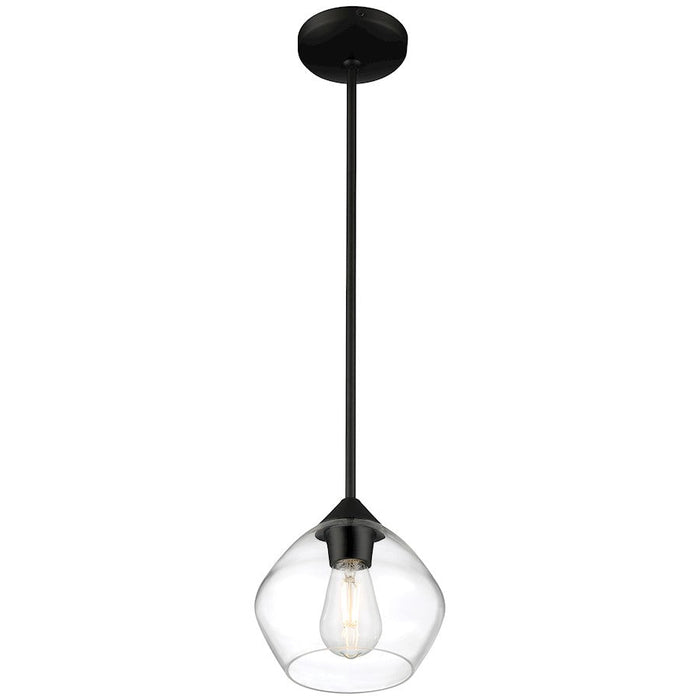 Access Lighting Vintage 1 Light LED Pendant, Black/Clear