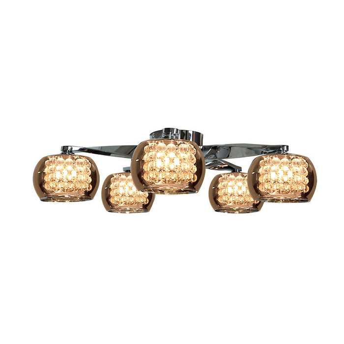 Access Lighting Glam 5 Light Flush Mount, Chrome