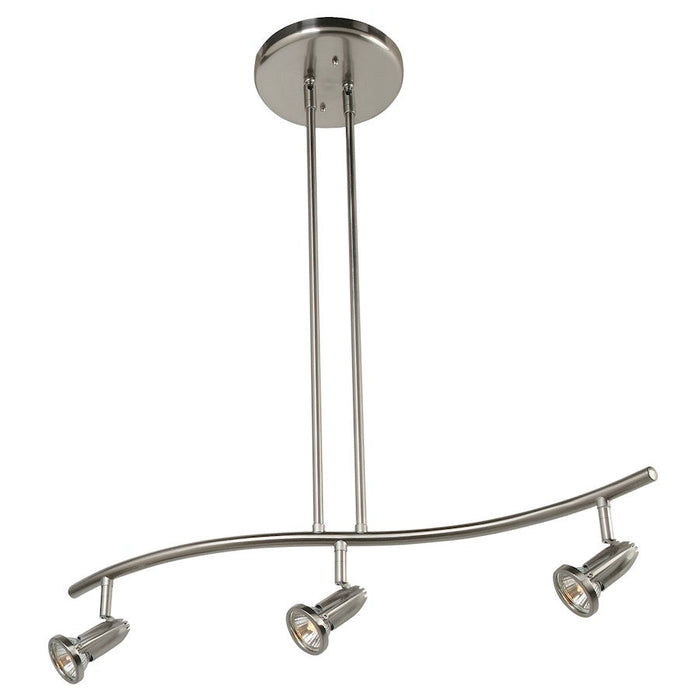 Access Lighting Cobra 3 Light Pendant, Brushed Steel