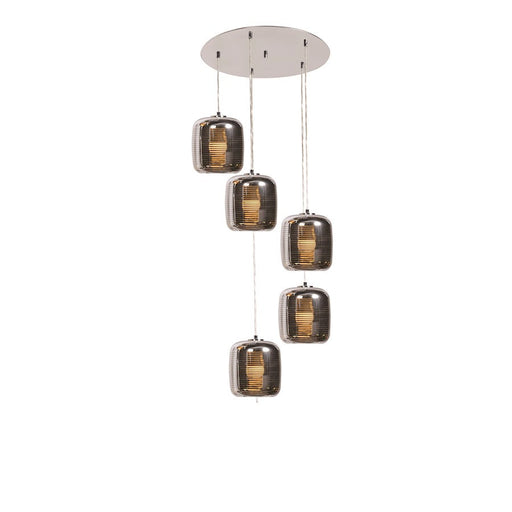 Access Lighting Dor 5 Light Pendant, Mirror Steel