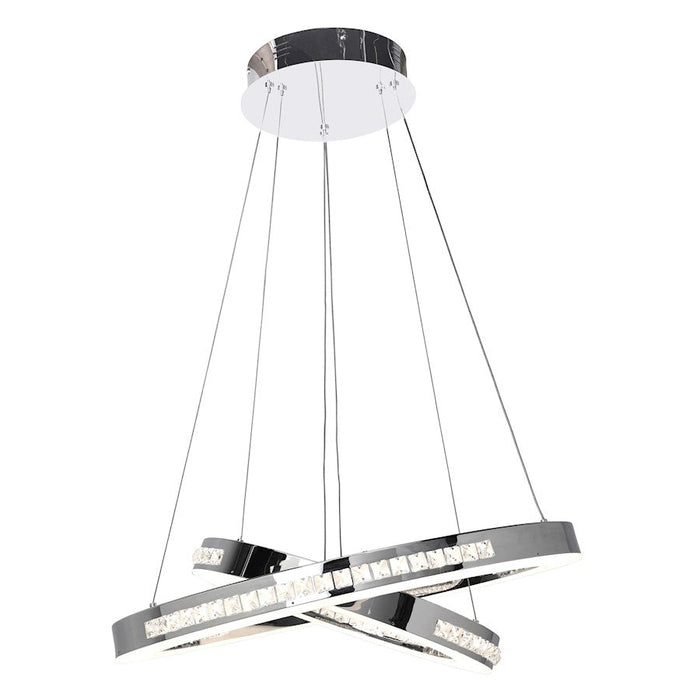 Access Lighting Affluence 1 Light Dual Ring Pendant, Chrome