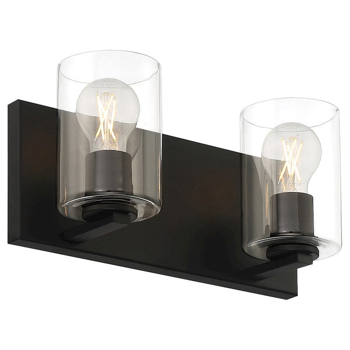 Access Lighting Oslo 2 Light LED Vanity, Matte Black/Clear