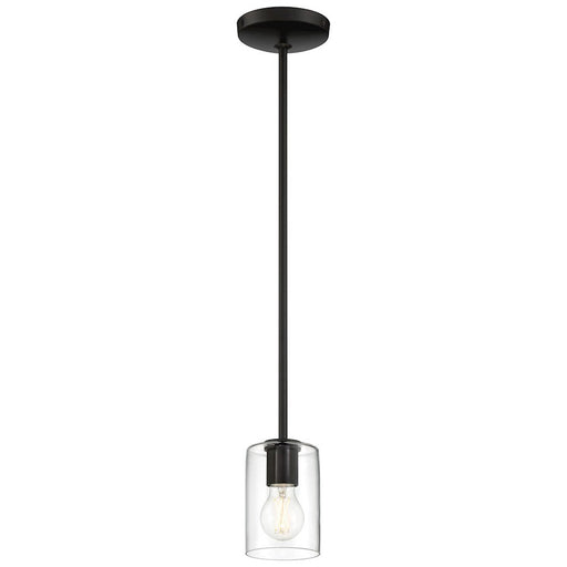 Access Lighting Oslo 1 Light LED Pendant, Black/Clear - 62585LEDDLP-MBL-CLR