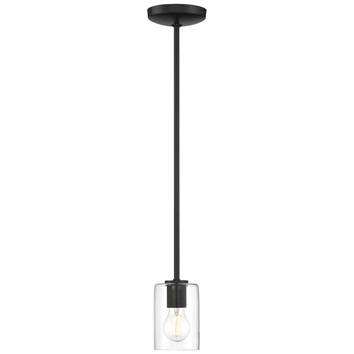 Access Lighting Oslo 1 Light LED Pendant, Black/Clear