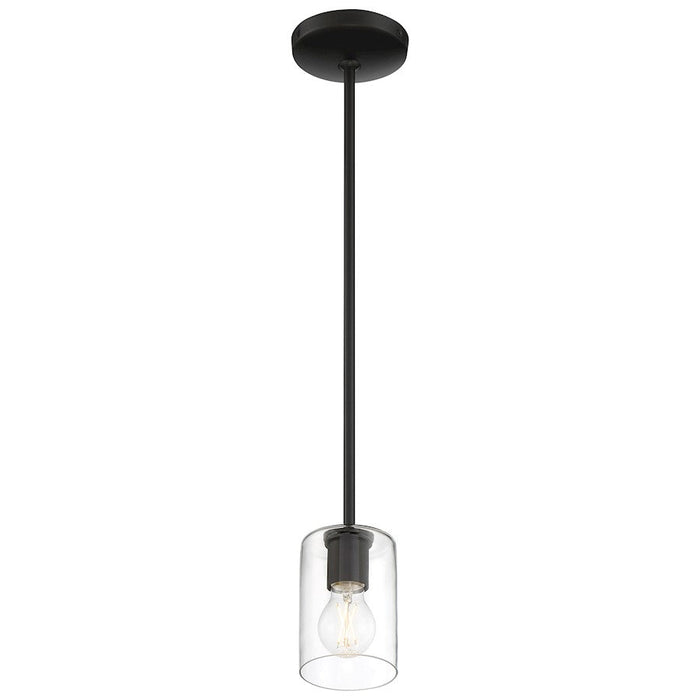 Access Lighting Oslo 1 Light LED Pendant, Black/Clear