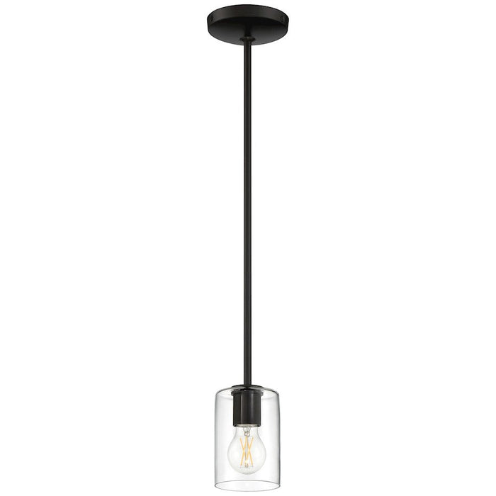 Access Lighting Oslo 1 Light LED Pendant, Black/Clear