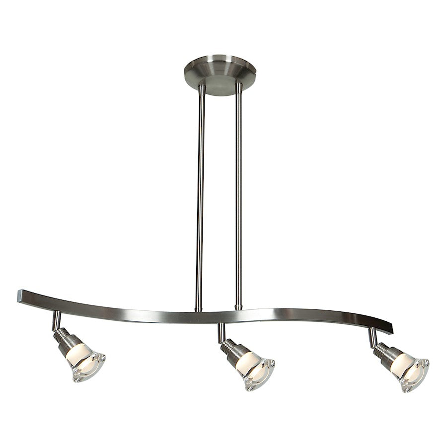 Access Lighting Optix 3 Light Pendant, Matte Chrome