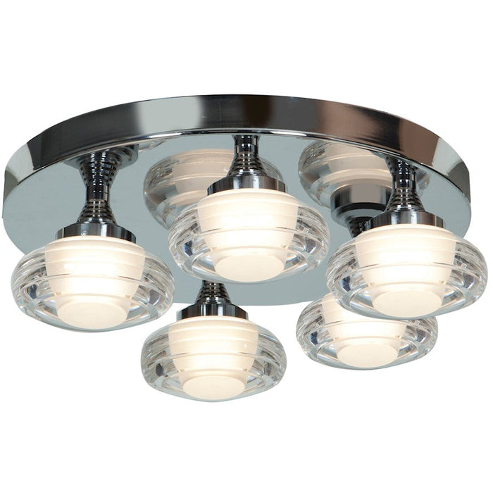 Access Lighting Optix 5 Light Flush Mount, Chrome