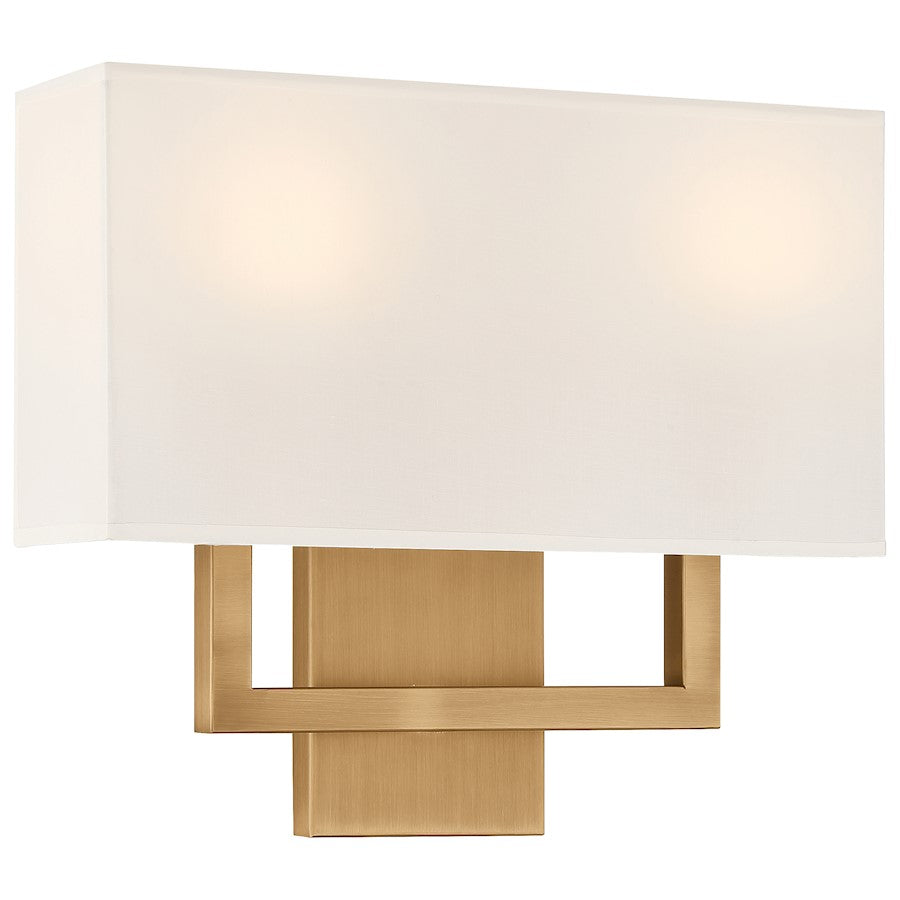 Access Lighting Mid Town 2 Light LED Sconce, Brass/White - 64062LEDDLP-ABB-WH