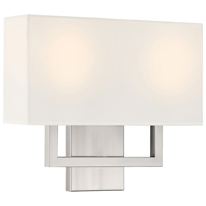 Access Lighting Mid Town 2 Light LED Sconce, Steel/White - 64062LEDDLP-BS-WH