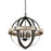 Artcraft Castello 6 Light 27" Chandelier, Distressed Wood and Black - AC10016