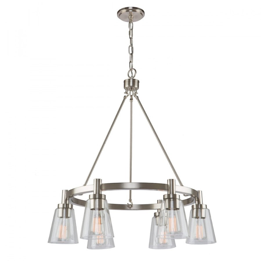 Artcraft Clarence 6 Light 34" Chandelier, Brushed Nickel - AC10765BN