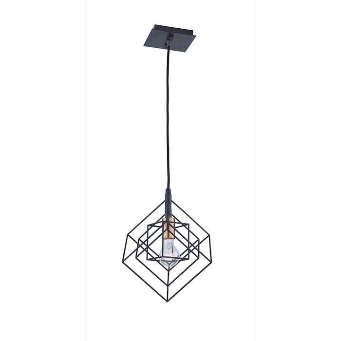 Artcraft Artistry 1 Light Pendant, Matte Black/Harvest Brass - AC11117