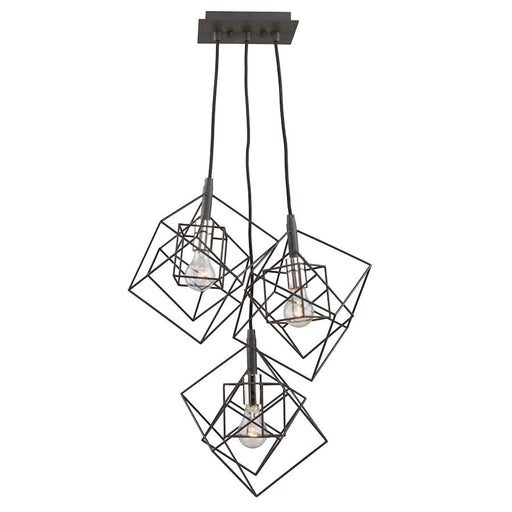 Artcraft Artistry 3 Light 12" Chandelier, Matte Black/Harvest Brass - AC11118PN