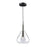 Artcraft Conic 1 Light Pendant, Black/Clear - AC11161BK