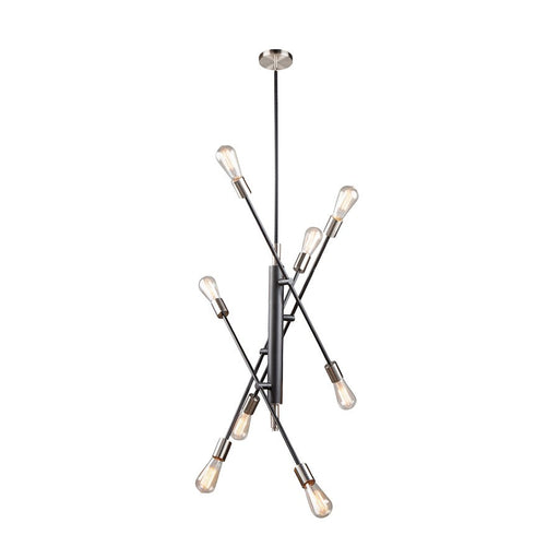 Artcraft Truro 8 Light Pendant, Black/Brushed Nickel - AC11253NB