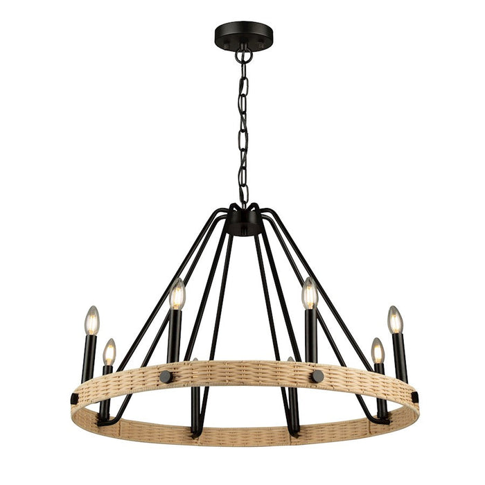 Artcraft Perris 8 Light Chandelier, Black - AC11718BK