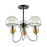 Artcraft Martina 3 Light Semi-Flush Mount, Black/Brushed Brass/Clear - AC11723BK