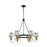 Artcraft Martina 6 Light Chandelier, Black/Brushed Brass/Clear - AC11727BK