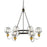 Artcraft Martina Chandelier, Black/Brushed Brass/Clear