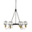 Artcraft Martina Chandelier, Black/Brushed Brass/Clear