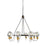 Artcraft Martina Chandelier, Black/Brushed Brass/Clear