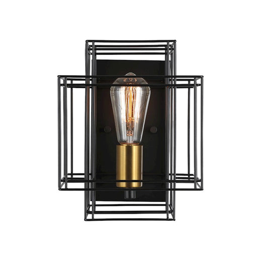 Artcraft Artisan 1 Light Sconce, Black/Brushed Brass