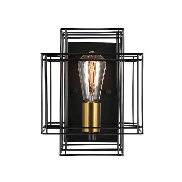 Artcraft Artisan 1 Light Sconce, Black/Brushed Brass