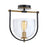 Artcraft Cheshire 1-Light Semi-Flush Mount, Black/Brass/Clear - AC11743BB