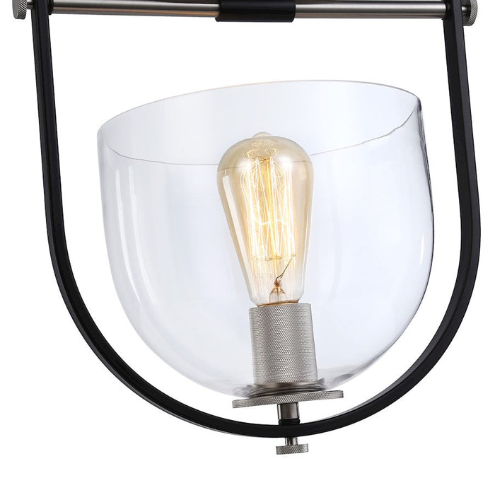 Artcraft Cheshire 1-Light Semi-Flush Mount, Black