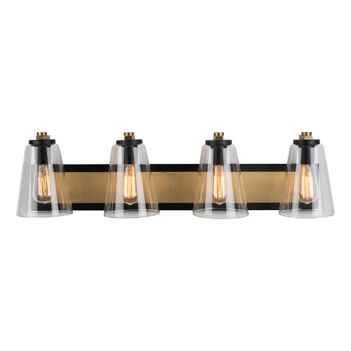 Artcraft Treviso 3-Light Vanity Light, Black/Brass