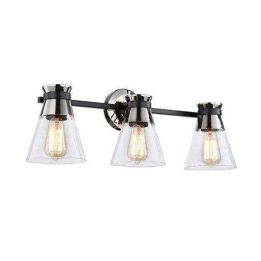 Artcraft Kanata 3-Light Vanity Light, Black/Brushed Brass - AC11803BB