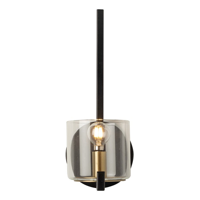 Artcraft Salinas 1-Light Sconce, Black And Brass